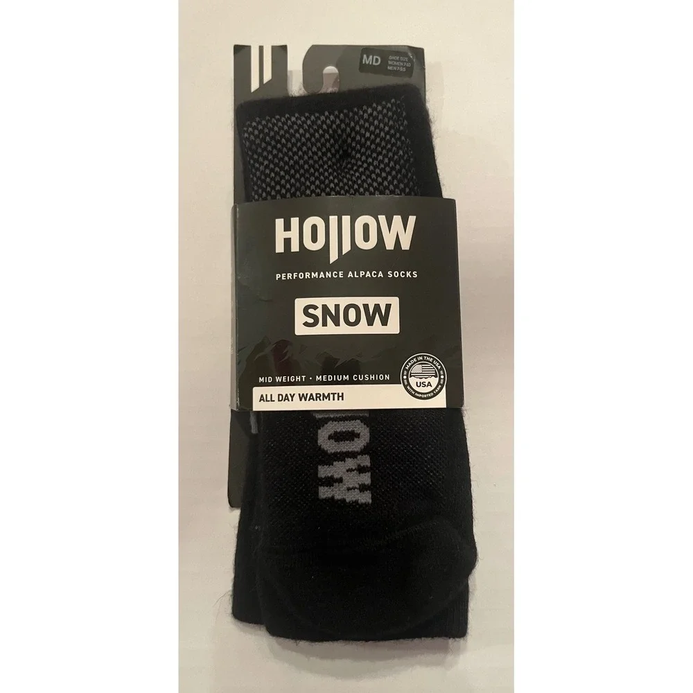 Hollow Snow‎ Performance Alpaca Wool Socks Mid Weight Med Cushion Men 7-9.5